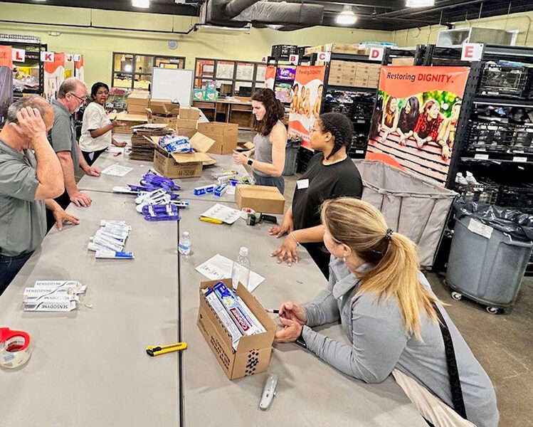Volunteering at Relief and Hygiene Kit Building